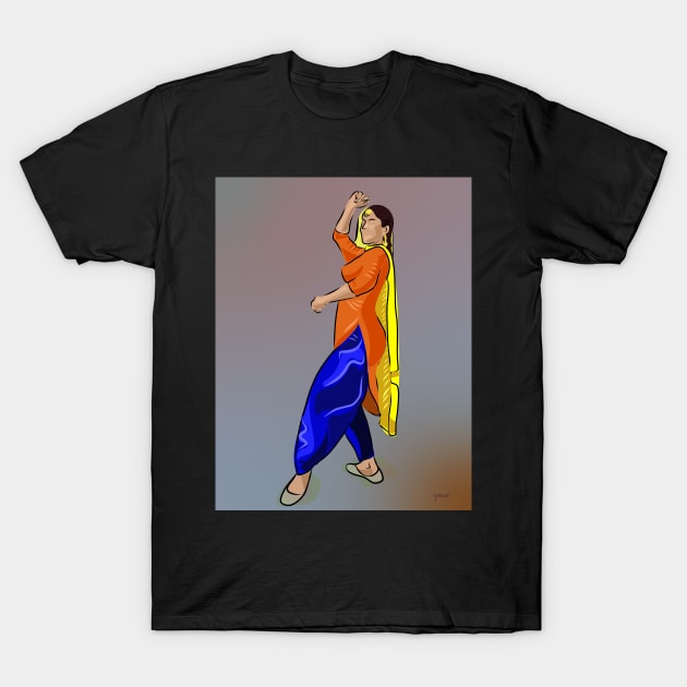 Punjabi Giddah T-Shirt by sukhpalgrewal